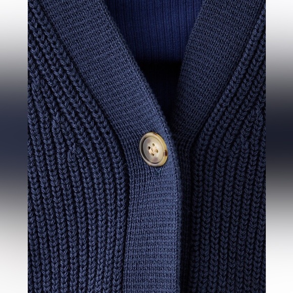 J. CREW Cotton/Cashmere Blend Navy V Neck Cardigan - Picture 4 of 8